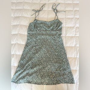 Floral blue mini dress